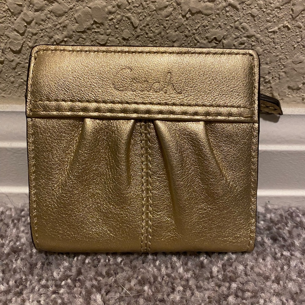 Gold coach wallet